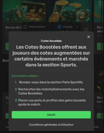 Fiche Cotes Boostées avec les trois étapes pour en profiter
